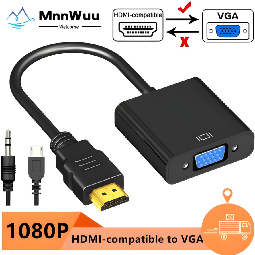 Hdmi Vga Adapter - Convertitore adattatore compatibile HDMI-VGA 1080P con