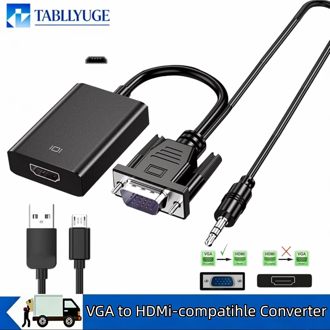 Hdmi Vga Adapter - Adattatore VGA a HDMI Compatibile 1080P,