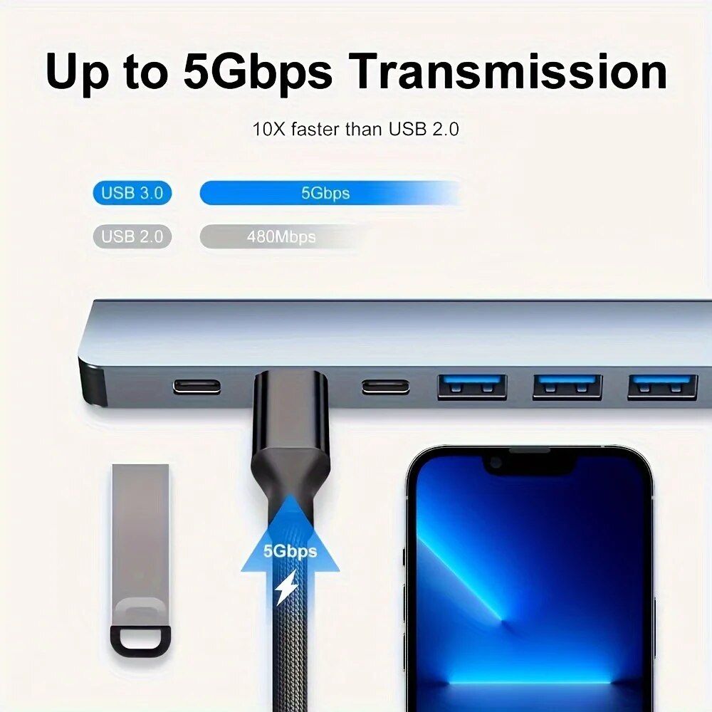 Hub USB 3.0 2 in 1 a 7 porte,  - Laptop Accessories And Gadgets recensione e prezzo
