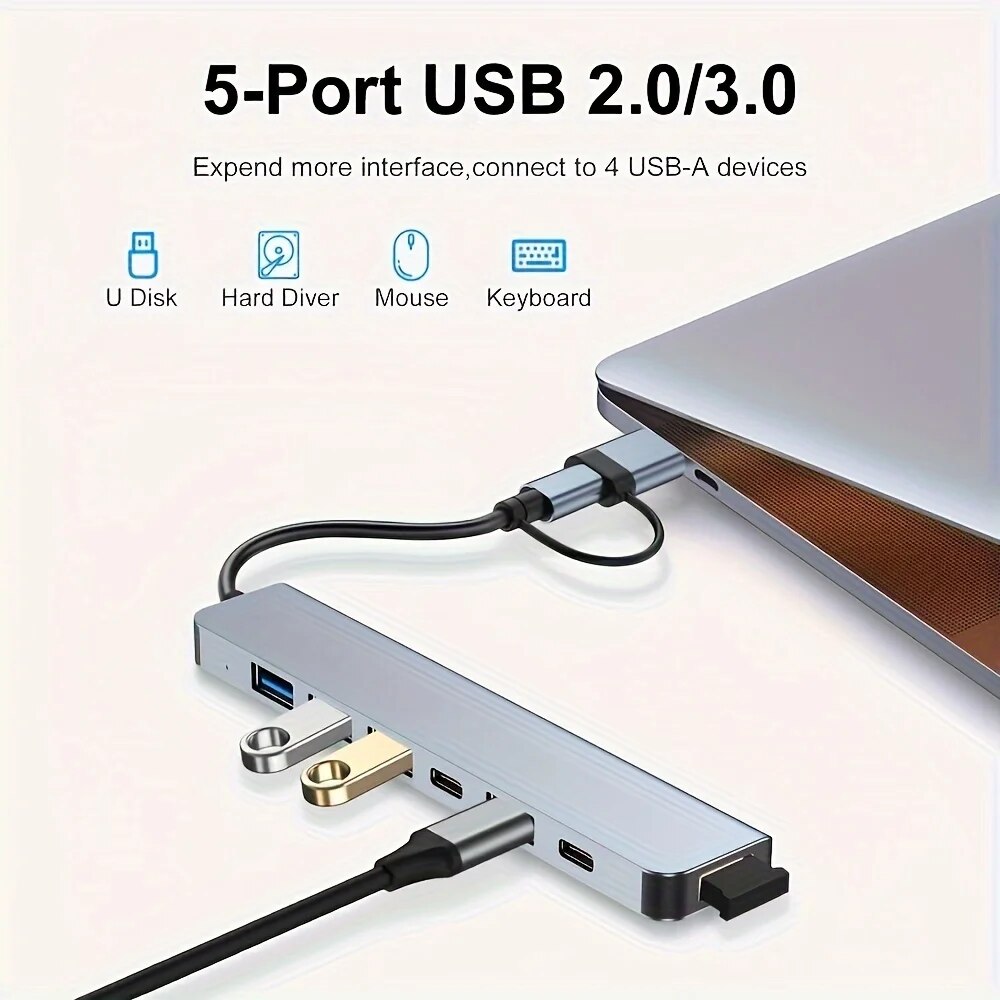 Hub USB 3.0 2 in 1 a 7 porte,  - Laptop Accessories And Gadgets recensione e prezzo