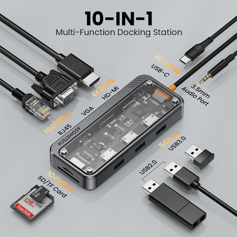 Hub 10 in 1 Usb 3.0 Tipo C a D - Laptop Accessories And Gadgets recensione e prezzo