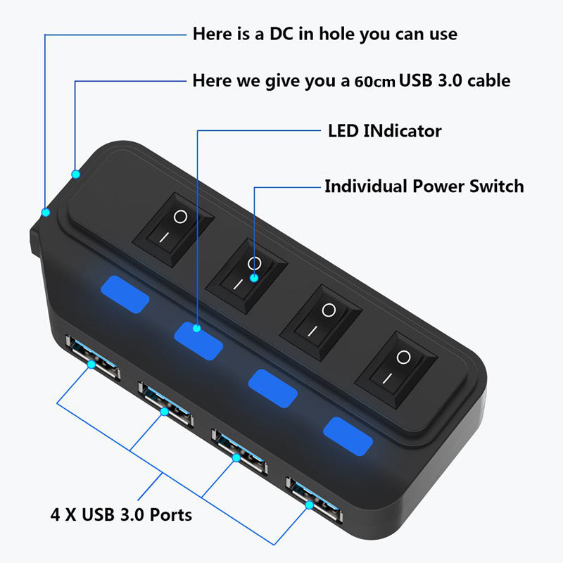 HUB USB 3.0 a 4 porte Adattato - Laptop Accessories And Gadgets recensione e prezzo