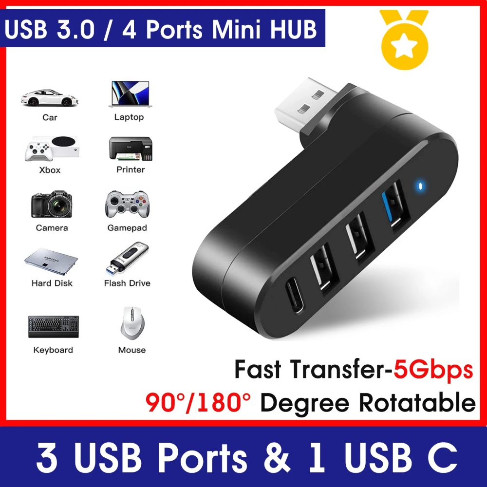 Mini Hub USB 3.0 a 4 Porte, Ad - Laptop Accessories And Gadgets recensione e prezzo